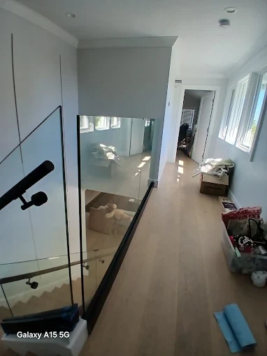 Glass stair railing installed in Fremont